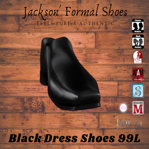 Second Life Marketplace Formal Dress Shoes Black